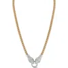 Chloe & Madison Chloe And Madison Pavé Cubic Zirconia Snake Pendant Necklace In Gold