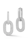Chloe & Madison Chloe And Madison Silver Cz Link Earrings In Silver