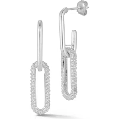 Chloe & Madison Chloe And Madison Pavé Cz Chain Link Drop Earrings In Metallic