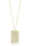 Chloe & Madison Chloe And Madison Pavé Cz Checked Tag Necklace In Gold