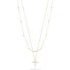 Chloe & Madison Chloe And Madison Pavé Cz Cross Layered Necklace In Gold
