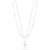 Chloe & Madison Chloe And Madison Pavé Cz Cross Layered Necklace In Silver