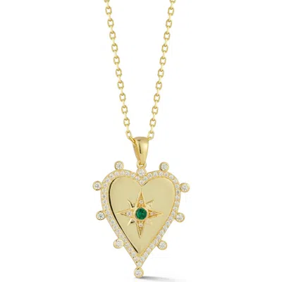 Chloe & Madison Chloe And Madison Pavé Cz Heart Pendant Necklace In Gold