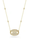 Chloe & Madison Chloe And Madison Pavé Cz Pendant Necklace In Gold