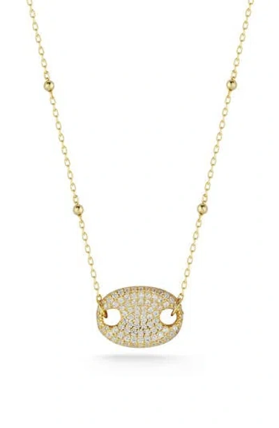 Chloe & Madison Chloe And Madison Pavé Cz Pendant Necklace In Gold