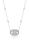 Chloe & Madison Chloe And Madison Pavé Cz Pendant Necklace In Silver