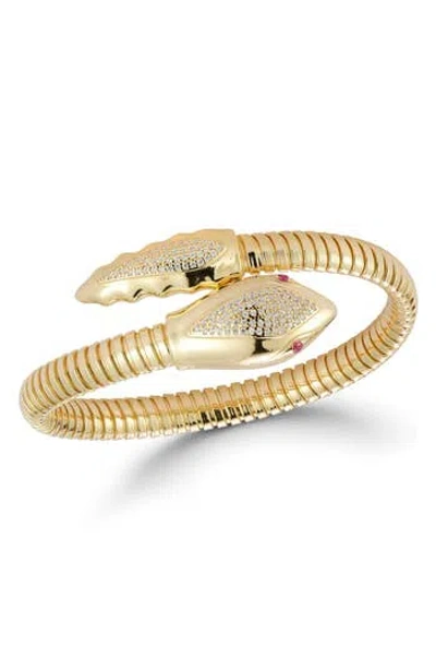 Chloe & Madison Chloe And Madison Pavé Cz Snake Coil Wrap Bracelet In Gold