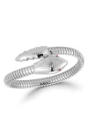 Chloe & Madison Chloe And Madison Pavé Cz Snake Coil Wrap Bracelet In Silver