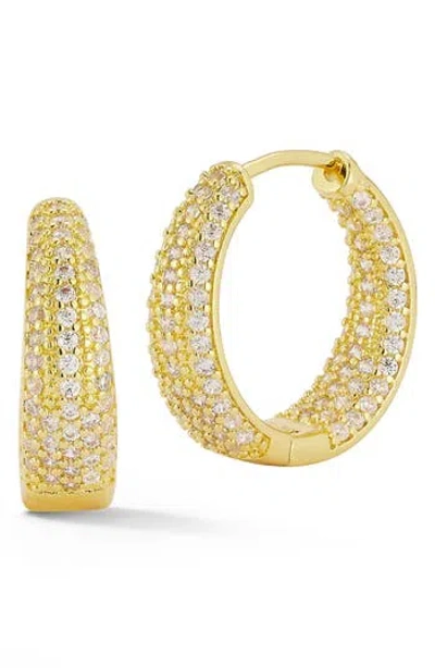 Chloe & Madison Women's 14k Goldplated, Rhodium Plated & Cubic Zirconia Pavé Graduated Hoop Earrings In Yellow Gold
