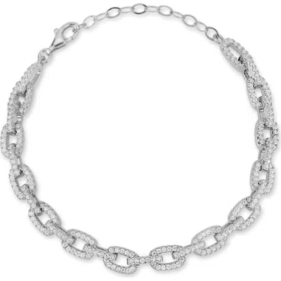 Chloe & Madison Chloe And Madison Pavé Link Bracelet In Silver