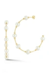 Chloe & Madison Chloe And Madison Pearl Hoop Earrings In Gold