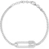 Chloe & Madison Chloe And Madison Pin Chain Bracelet In Silver