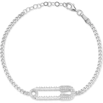 Chloe & Madison Chloe And Madison Pin Chain Bracelet In Silver