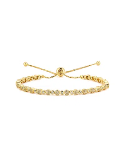 Chloe & Madison Chloe And Madison Plated Cz Adjustable Bracelet In Gold