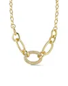 Chloe & Madison Chloe And Madison Cubic Zirconia Bold Link Necklace In Gold