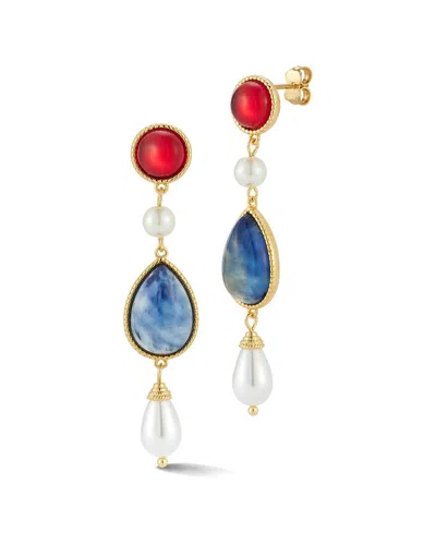 Chloe & Madison Chloe And Madison Plated Cz Drop Earrings In Gold