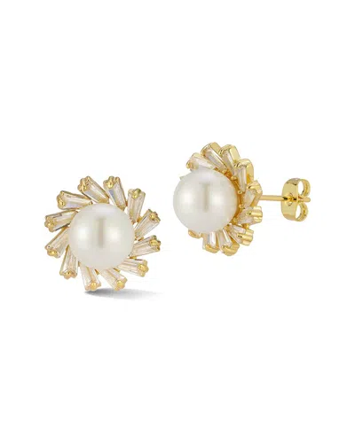 Chloe & Madison Chloe And Madison Plated Cz Earrings In Transparent