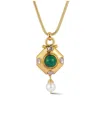 Chloe & Madison Chloe And Madison Plated Cz Gem Pendant Necklace In Gold