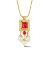 Chloe & Madison Chloe And Madison 18k Gold Plated Faux Pearl Drop Jewel Pendant Necklace