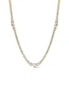 Chloe & Madison Chloe And Madison Plated Cz Graduated Tennis Necklace In Gold