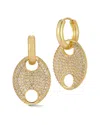 Chloe & Madison Chloe And Madison Plated Cz Mariner Link Drop Earrings In Gold