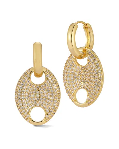 Chloe & Madison Chloe And Madison Plated Cz Mariner Link Drop Earrings In Gold