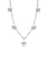 Chloe & Madison Chloe And Madison Plated Cz Vintage Butterfly Necklace In Metallic