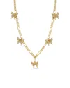 Chloe & Madison Chloe And Madison Plated Cz Vintage Butterfly Necklace