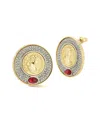 Chloe & Madison Chloe And Madison Plated Cz Vintage Coin Earrings
