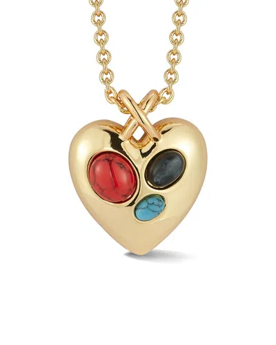 Chloe & Madison Chloe And Madison Plated Heart Necklace In Gold