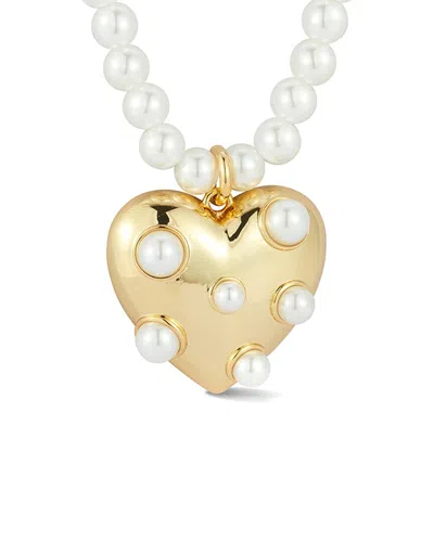 Chloe & Madison Chloe And Madison Plated Heart Necklace In Gold