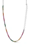 Chloe & Madison Chloe And Madison Rainbow Crystal & Faux Pearl Necklace In Multi