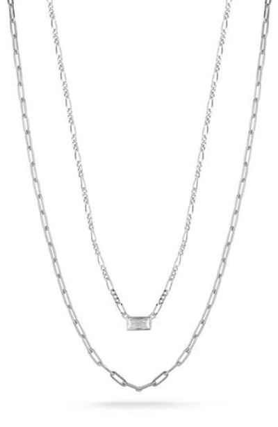 Chloe & Madison Chloe And Madison Rhodium Plate Sterling Silver Cubic Zirconia Pendant Necklace