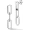 Chloe & Madison Chloe And Madison Rhodium Plated Sterling Silver Triple Link Drop Earrings In Silver