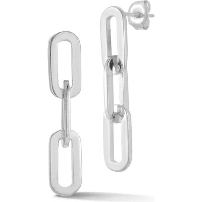 Chloe & Madison Chloe And Madison Rhodium Plated Sterling Silver Triple Link Drop Earrings