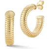 Chloe & Madison Chloe And Madison 18k Over Silver Tubogas Hoops In Gold