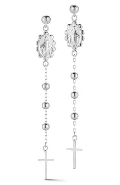 Chloe & Madison Chloe And Madison Rosary Chain Drop Earrings In Silver
