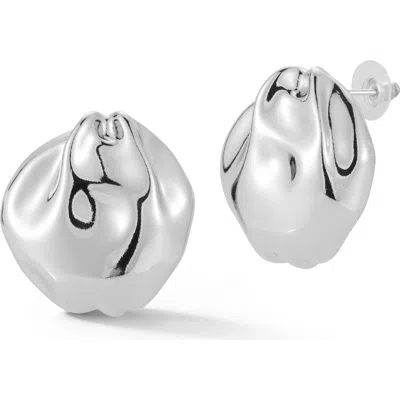 Chloe & Madison Chloe And Madison Sculptural Stud Earrings In Silver