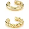 Chloe & Madison Chloe And Madison Set Of 2 Cuff Earrings In Gold