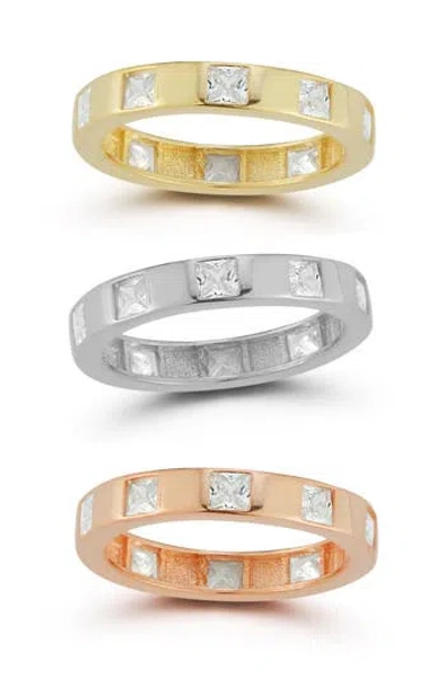 Chloe & Madison Chloe And Madison Set Of 3 Cubic Zirconia Rings In Gold
