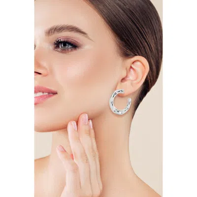 Chloe & Madison Chloe And Madison Set Of 3 Silvertone Plated Earrings
