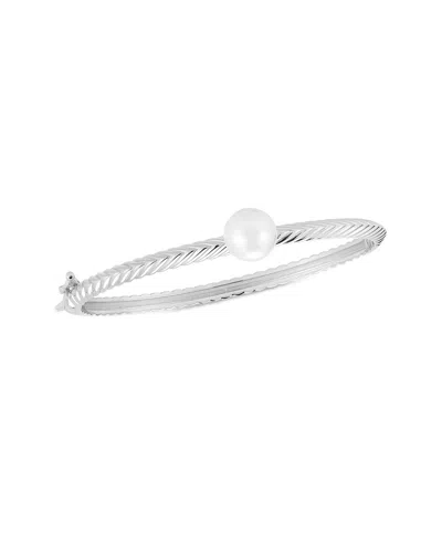 Chloe & Madison Chloe And Madison Silver 10mm Pearl Bangle Bracelet In Metallic