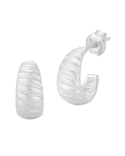 Chloe & Madison Chloe And Madison Croissant Huggie Hoop Earrings In Silver