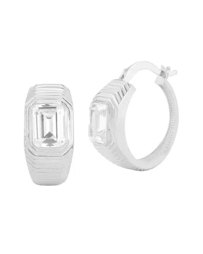 Chloe & Madison Chloe And Madison Silver Cz Bold Hoops