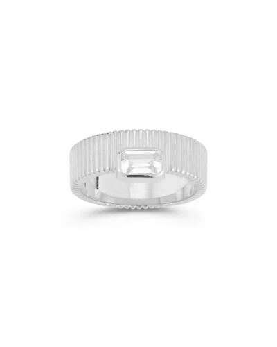 Chloe & Madison Chloe And Madison Silver Cz Bold Ribbed Ring