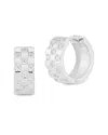 Chloe & Madison Chloe And Madison Silver Cz Checkered Huggie Earrings