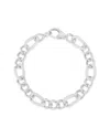 Chloe & Madison Chloe And Madison Silver Cz Chunky Figaro Bracelet