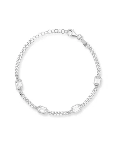 Chloe & Madison Chloe And Madison Cubic Zirconia Curb Bracelet In Metallic