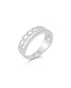 Chloe & Madison Chloe And Madison Silver Cz Double Stack Ring In Silver