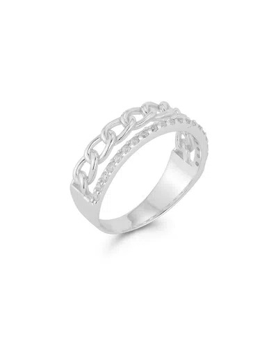 CHLOE & MADISON CHLOE AND MADISON SILVER CZ DOUBLE STACK RING